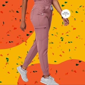 FIGS Zamora High Waisted Scrub Pant Mauve Medium Petite NWT